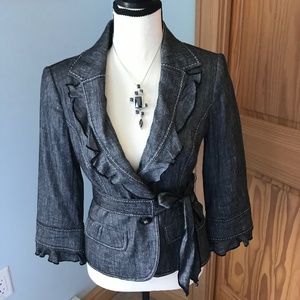 White House Black Marked dark grey and whit trim Jacket